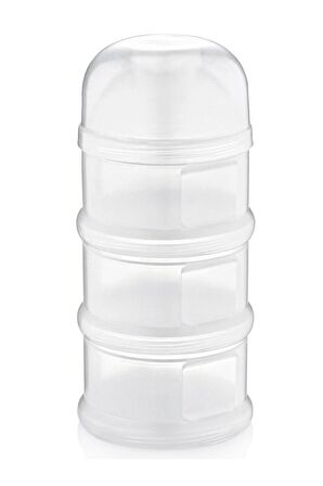 Katlı Toz Mama Kabı Beyaz + Sıkmalı Kaşık Gri 90 Ml - Özel Koruyucu Kapaklı