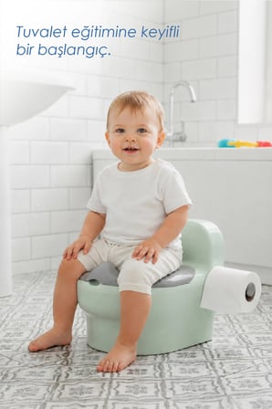 Babyjem Bebeğimin İlk Tuvaleti Sifon Sesli Lazımlık Oturak Soft Yeşil