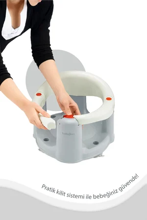 Babyjem Önden Açılır Banyo ve Mama Oturağı ve Hediye Minderli - 2 ' Li Set Kum Beji