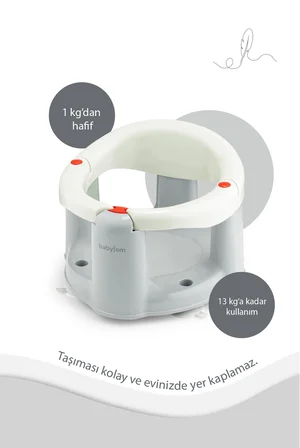 Babyjem Önden Açılır Banyo ve Mama Oturağı ve Hediye Minderli - 2 ' Li Set Kum Beji
