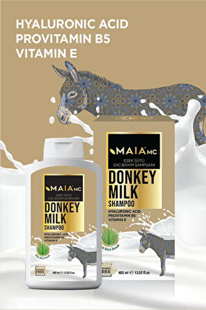 Donkey Milk Shampoo Hyaluronic Acid Provitamin B5 Vitamenin E Alae Vera Saç Köklerini Güçlendirir