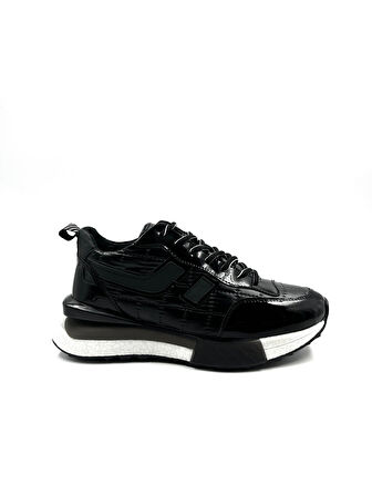 Marcomen 18344 Casual Erkek Deri Spor Ayakkabı Siyah Rugan