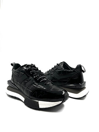 Marcomen 18344 Casual Erkek Deri Spor Ayakkabı Siyah Rugan