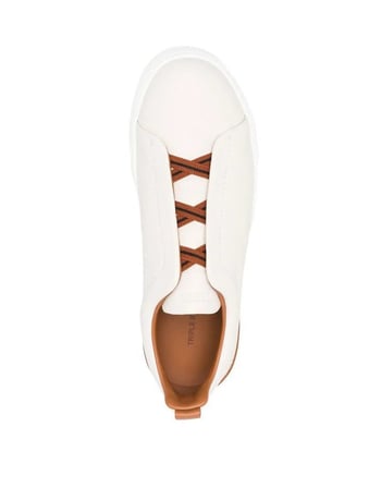 Erkek Deri Sneaker Siyah Kahverengi Ve Beyaz Kahverengi