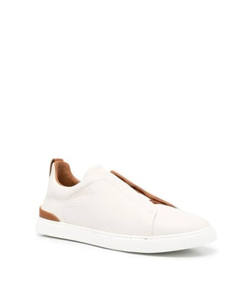 Erkek Deri Sneaker Siyah Kahverengi Ve Beyaz Kahverengi