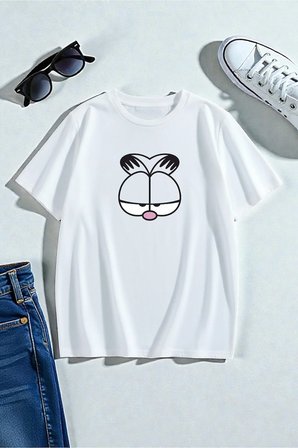 Unisex Garfield Baskılı T-shirt