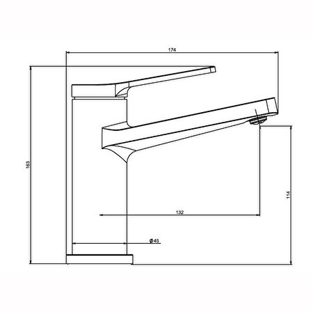 NSK Lavabo Bataryası Nobia Pro Tek Gövde Krom N3015402