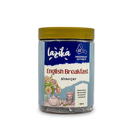 English Breakfast Siyah Çay (120 g) -40 Adet PLA Piramit Poşet %50 Seylon Yaprak %50 Siyah Çay