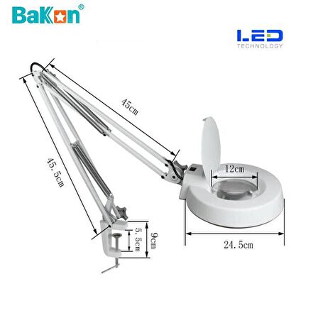 BaKon BK500C-3X Led Akrobat Büyüteç Led Aydınlatma