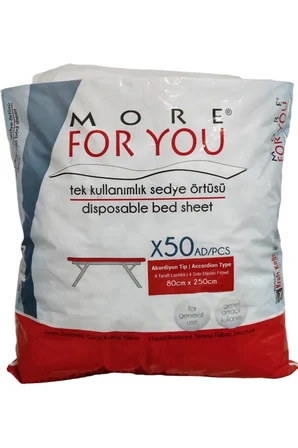 More For You Akordiyon Tek Kullanımlık Sedye Örtüsü 50 Adet