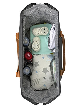 Stylo Byebye Mother Bag Anne Bebek Bakım ve Kadın Çantası Gri