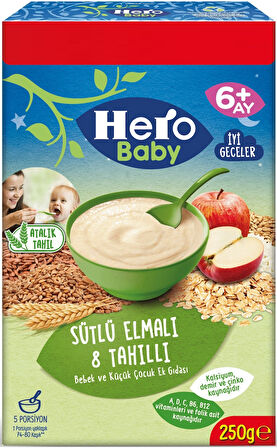 Hero Baby Kaşık Maması 250GR Sütlü Elmalı 8 Tahıllı (Avantaj Pk)