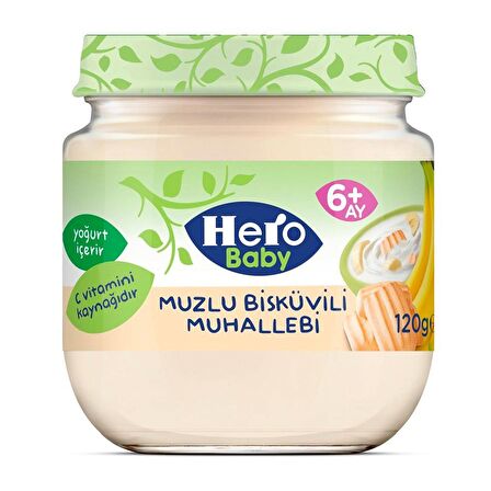 Hero Baby Bisküvi - Muz Prebiyotik Kavanoz Maması 120 gr