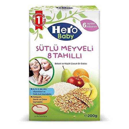 HEROBABY KŞ 200GR SÜTLÜ 8 TAHILLI MEYVELİ 