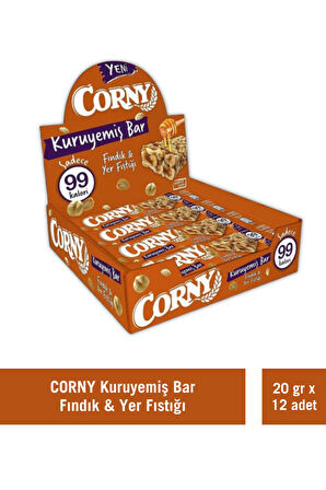 Corny Kuruyemiş Bar Fındık Yer Fıstığı 20 gr x 12 Adet 
