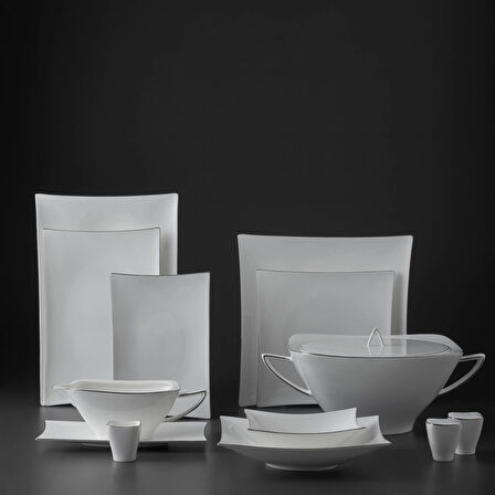 Jumbo Wind 64 Parça 12 Kişilik Yemek Takımı Platin