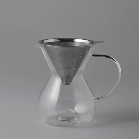 Jumbo Glory 850 Ml Çelik Süzgeçli Cam Kahve Demleme Ekipmanı