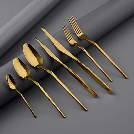 Jumbo 500.01.01.6962 5100 Quartz Titanyum Gold 12 Kişilik 84 Parça Çatal Kaşık Bıçak Takımı
