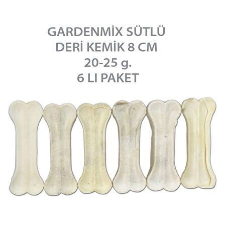 Gardenmix Sütlü Deri Kemik 8 Cm 20-25 G.6 Lı Paket