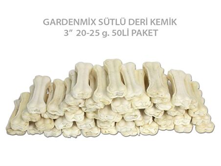 Gardenmix Sütlü Deri Kemik 8 Cm 20-25 G.50li Paket