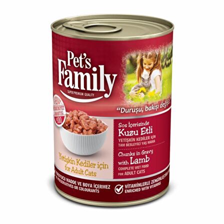 Pets Family Yetişkin Kuzu Etli Kedi Konservesi 400 Gr