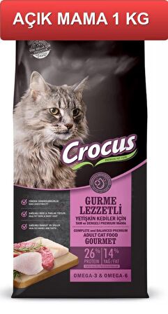 Crocus Gurme Yetişkin Kedi Maması 1 Kg AÇIK