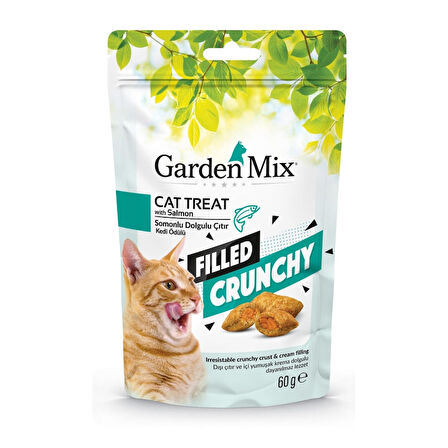 Garden Mix Somon Balık Dolgulu Çıtır Kedi Ödülü 60 Gr