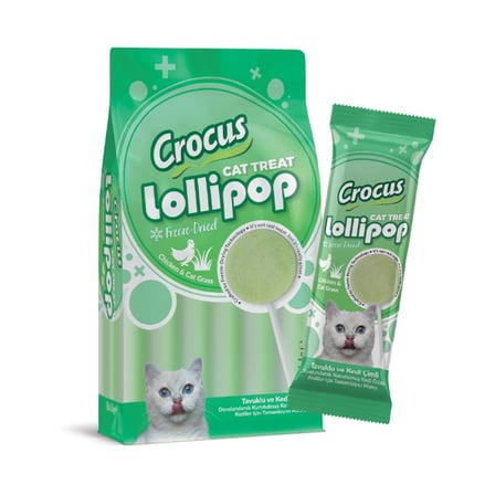 Crocus Tavuklu Ve Kedi Çimli Kedi Lolipop 10 lu paket ( 10x1,4 gr )