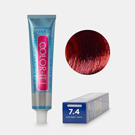 TANİS COLOR-IT Saç boyası 7.4 (Orta Bakır Sarısı)