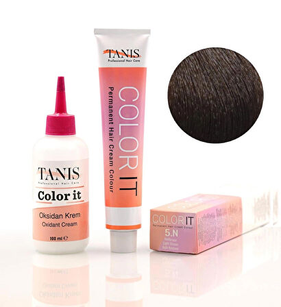 TANİS COLOR-IT (100 ML) Permanent Saç Boyası 5N (Açık Kestane)