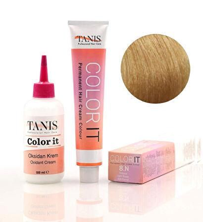 TANİS COLOR-IT (100 ML) Permanent Saç Boyası 8N (Açık Kumral)