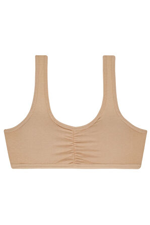 Kız Çocuk Kalın Askılı Petli 5li Bustiyer Koyu Ten Renkli Byo118-2