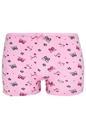 Kız Çocuk Boxer 5'li Paket Karışık Renk Baskılı Boxer