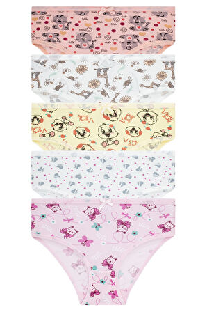 Kız Çocuk 5'li Paket Renkli Slip Külot