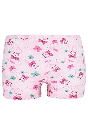 Kız Çocuk Boxer 5 Li Paket Karışık Renk Baskılı Boxer