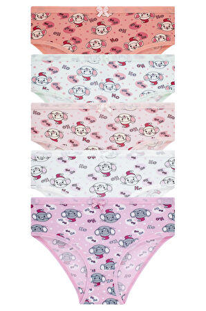 Kız Çocuk 5'li Renkli Slip Külot - Mouse -
