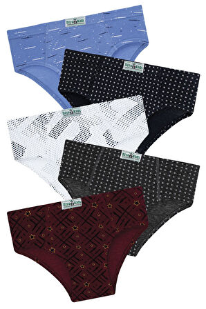 Erkek Çocuk 5'li Paket Renkli Slip Külot