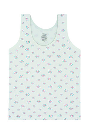 Kız Çocuk Atlet 5 Li Paket Karışık Renk Geniş Askılı Baskılı Atlet