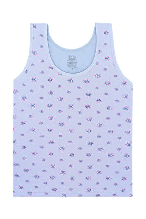 Kız Çocuk Atlet 5 Li Paket Karışık Renk Geniş Askılı Baskılı Atlet