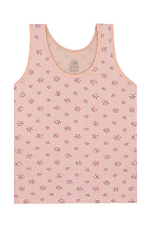 Kız Çocuk Atlet 5 Li Paket Karışık Renk Geniş Askılı Baskılı Atlet