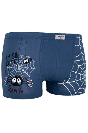 Erkek Çocuk Örümcek Desenli Boxer 5 Li Paket Karışık Renk Baskılı Boxer Byo2494