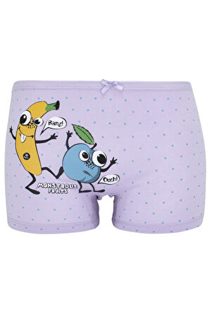 Kız Çocuk Renkli Baskılı 5'li Paket Boxer