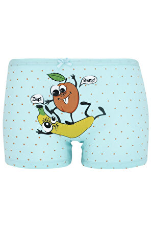 Kız Çocuk Renkli Baskılı 5'li Paket Boxer