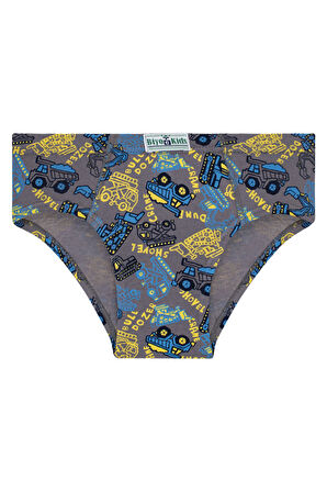 Erkek Çocuk 5'li Paket Renkli Slip Külot - Iş Makineleri -