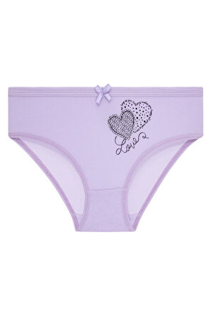 Kız Çocuk 5'li Paket Renkli Slip Külot - Kalpler -