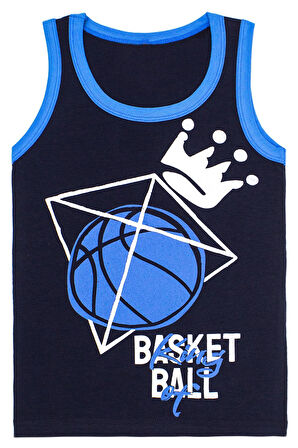 Erkek Çocuk Atlet Basketbol Baskılı 5 Li Paket Karışık Renk Baskılı Atlet