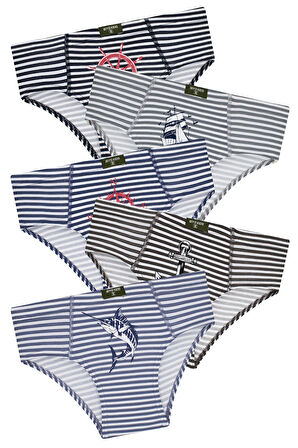 Erkek Çocuk Dümen Baskılı 5 Li Paket Külot