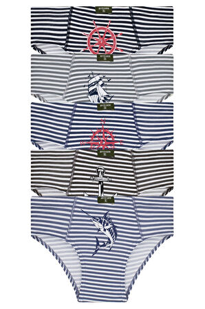 Erkek Çocuk Dümen Baskılı 5 Li Paket Külot