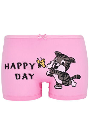 Kız Çocuk Yaramaz Kediler Baskılı 5li Paket Boxer