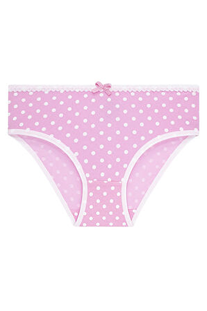 Kız Çocuk 5'li Paket Renkli Slip Külot - Puantiyeli -